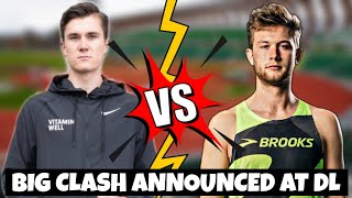 Jakob Ingebrigtsen vs Josh Kerr 2024 First Clash  Track And Field [upl. by Ylirama]