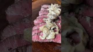 Grilled Flat Iron Steak With Creamy Mushroom Sauce Shorts [upl. by Enattirb]