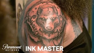 Stonework Testing Dimension  Elimination Tattoo  Ink Master Return of the Masters Season 10 [upl. by Auqinehs]