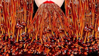 ASMR SPICY BLACK BEAN ENOKI MUSHROOMS COMPILATION 짜장불닭팽이버섯 먹방 모음 MUKBANG EATING SOUNDS 咀嚼音ZOEY ASMR [upl. by Eseneg]