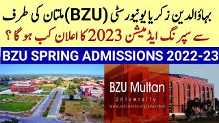 Bahauddin Zakariya UniversityBZUSpring Admissions 2023BZU Reopen admissions 202223 [upl. by Shepherd]