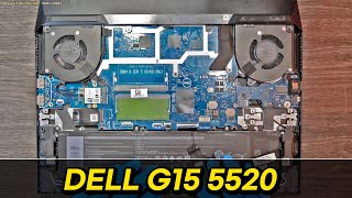 Dell G15 5520 Gaming Laptop Disassembly  RAM SSD Battery Motherboard Upgrade [upl. by Ogeid671]