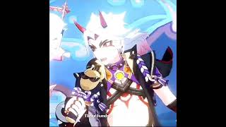 Paimon Itto singing cutscene  genshinimpact itto paimon [upl. by Yrollam281]