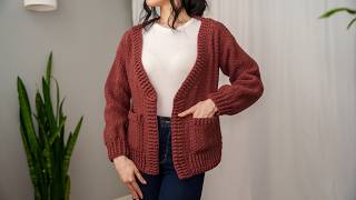 How to Crochet Cardigan w Pockets  Pattern amp Tutorial DIY [upl. by Dor321]