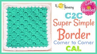 Super Simple Crochet Border for C2C Corner to Corner  LEFT HANDED [upl. by Bea]