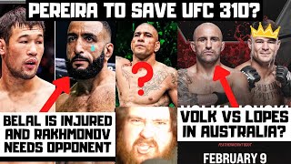 Belal INJURED Pereira vs Ankalaev To SAVE UFC 310 Volkanovski vs Lopes Talbott RETURNS MMA News [upl. by Adyol]