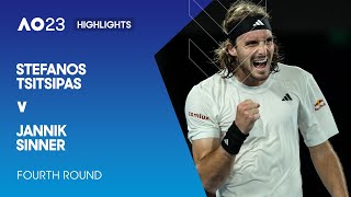 Stefanos Tsitsipas v Jannik Sinner Highlights  Australian Open 2023 Fourth Round [upl. by Llerrod227]