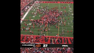 OKLAHOMA STATE FANS STORM FIELD AFTER DEFEATING OU 😱🚨 [upl. by Fridell158]