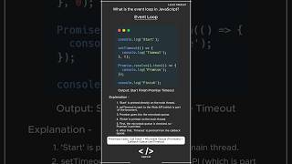 JavaScript Interview Question Event Loop javascript javascriptinterview js javascripttutorial [upl. by Ycnan]