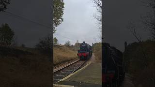 44932 arriving into haworth station Keighleyworthvalley railway [upl. by Idaf]