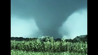 Stoughton WI F3 Tornado 81805 Weather Gods Footage Best Cut AI Upscaled to 1080p60 [upl. by Gesner500]