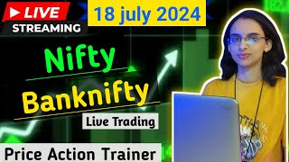 Live Trading Banknifty  Nifty  18 July  trading nifty balrajtradingtech [upl. by Yelnoc]