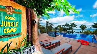 COORG JUNGLE CAMP BACKWATER RESORT  ROOM TOUR  INFINITY POOL  LUXURY RESORT  HARANGI BACKWATERS [upl. by Gipsy]