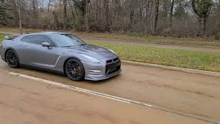 Extremely Loud Nissan GTR R35 Full Titanium Straight Pipe Exhaust Pops amp Bangs  Flames [upl. by Noli983]