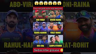 You can pick only one partner shorts viratkohli msdhoni rohitsharma cricket [upl. by Ahserak]