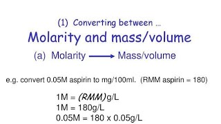 How to convert from Mg100ml to MolL Molar Unit [upl. by Howland]