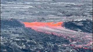 LAVA Breakout from main Pond at Sundhnukur April 2 2024 iceland lava volcano science travel [upl. by Lymn]