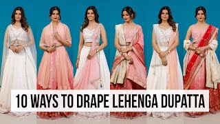 10 NEW Dupatta Draping Styles for Lehenga  Indo western amp Silk Lehengas [upl. by Thayer411]