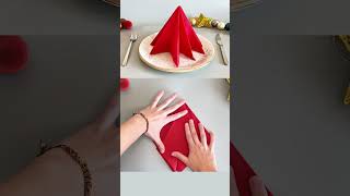 Quick Christmas Napkin Folding Idea Transform Your Table with Festive Holiday Decor 🌲🎄 [upl. by Nylireg]