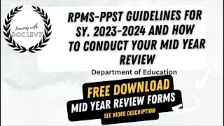 RPMS PPST Guidelines for SY 2023 2024 adn How to Conduct Mid Year Review [upl. by Sammer]