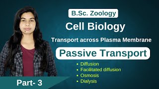 Cell Biology  Transport across Plasma Membrane  Passive Transport  Zoology  B Sc  MSc [upl. by Gustaf]