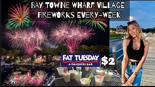 BAY TOWNE WHARF VILLAGE 2021  FIREWORKS  SAN DESTIN FLORIDA [upl. by Oecam]