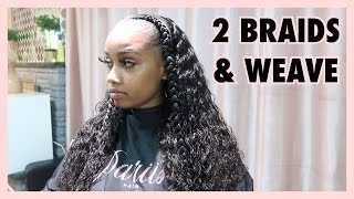 Two Feed In Braids  Sew In Combination [upl. by Bergstrom]