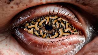 What kind of disease is this ASMR Animation Removing Ticks Worms and Insects from Infected Eyes [upl. by Adnouqal83]