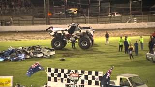 Monster Trucks Stunt Show plus Speedway Features [upl. by Cyb521]