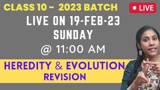 Heredity amp Evolution Class 10 Science LIVE class [upl. by Sihunn]