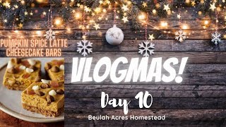 Vlogmas Day 10  Pumpkin Spice Latte Cheesecake Bars [upl. by Anelys]