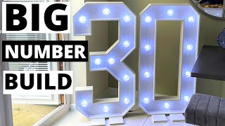 HOW TO MAKE 4FT MARQUEE NUMBERS WITH LED LIGHTSDIY [upl. by Araf]