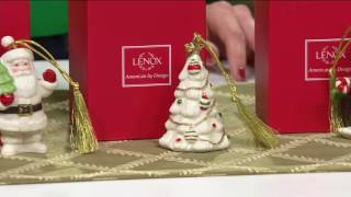 Lenox Set of 5 Porcelain Ornaments with Gift Boxes on QVC [upl. by Johannah]