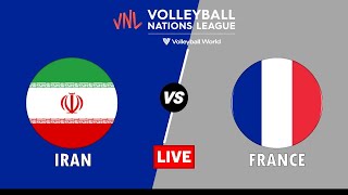 IRAN vs FRANCE  2024 Mens Volleyball Nations League VNL LIVE Score [upl. by Ahsinnod434]