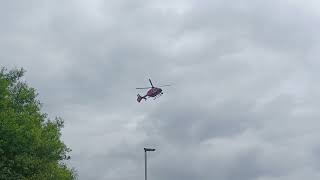 Devon Air Ambulance HLE71 GDAAN Taking Off At Derriford Hospital Plymouth On 7624 [upl. by Nylakcaj]