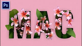 Cara Membuat Desain Typography Bunga di Photoshop  Floral Typography [upl. by Nami]