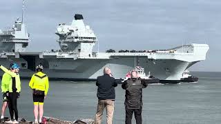 Binnenkomst Brits vliegkampschip HMS Prince of Wales in Rotterdam [upl. by Lashonde838]