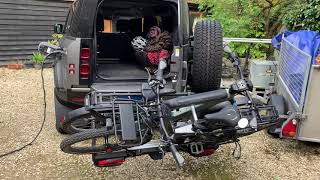 Land Rover Defender with Thule bike rack [upl. by Zysk210]