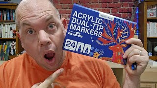 Review for ARTISTRO Dual Tip Acrylic Paint Markers [upl. by Ahsakal626]