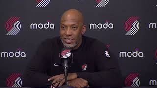 Chauncey Billups Postgame Interview  Portland Trail Blazers 114 Atlanta Hawks 110 [upl. by Lugo]