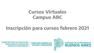 Inscripción Cursos Virtuales ABC Campus  Febrero 2021 [upl. by Atews]