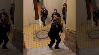 US Capitol Police Officer Eugene Goodman escorts Kamala Harris at inauguration [upl. by Suiddaht]