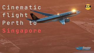 Cinematic Flight from Perth Australia to Singapore on a Headwind A330Neo [upl. by Asilrac]