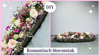 Romantisch langwerpig bloemstuk 🌸💕✨ Cursus Bloemschikken 202  Carlein Tukkers [upl. by Dagnah]