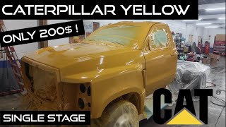 200 single stage paint job caterpillar yellow  how to lay single stage paint perfect [upl. by Adnahsat88]