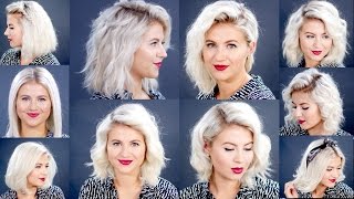 HOW TO 10 Easy Short HairStyles With Flat Iron Tutorial  Milabu [upl. by Ivens]