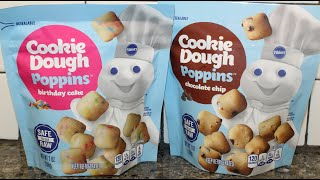 Pillsbury Cookie Dough Poppins Birthday Cake amp Chocolate Chip Review [upl. by Dahs]