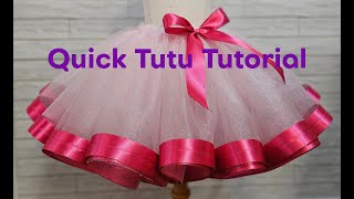 Quick Easy Ribbon Trim Tutu Tutorial [upl. by Ezarra]