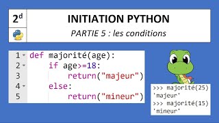 P5  PYTHON  Conditions quotIF  ELSE quot [upl. by Nodnar]