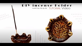 Mouldit clay ideas  how to make diy incense stick holder  Handmade art [upl. by Herschel]